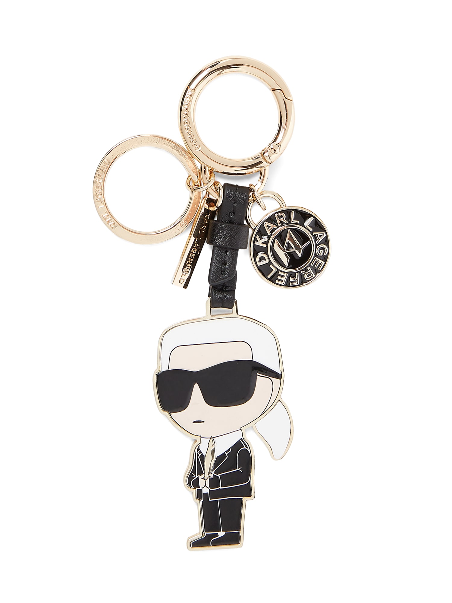 Karl Lagerfeld Obesek za ključe ' Ikonik 2.0 '  bež / zlata / črna / bela
