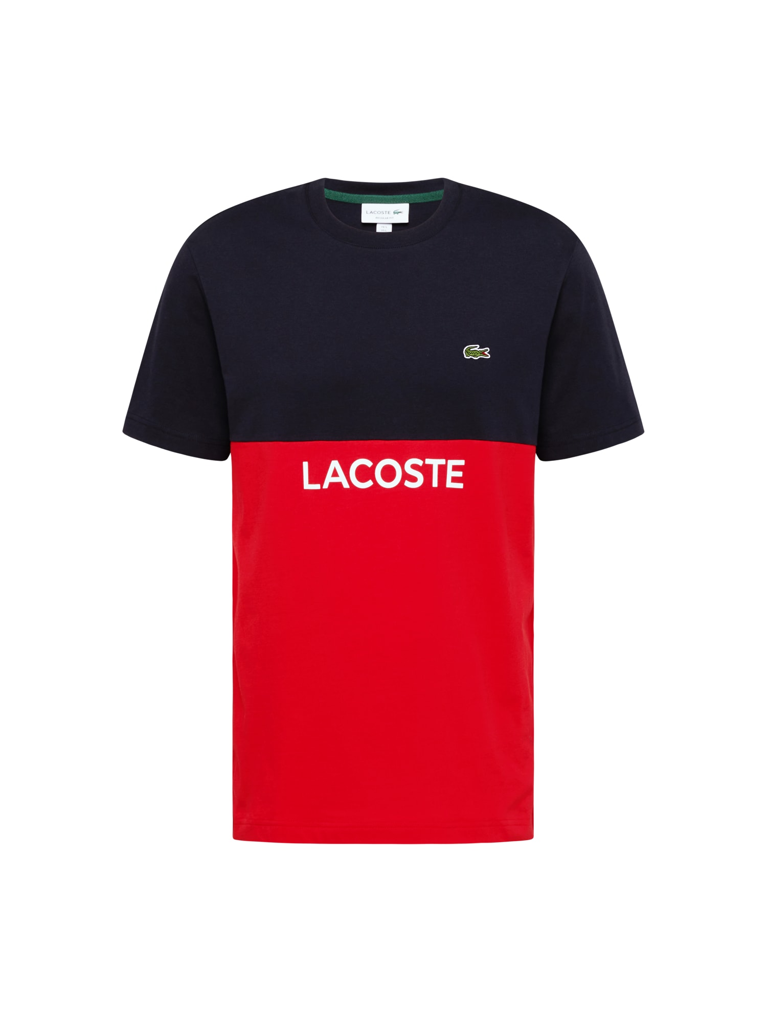 LACOSTE Majica  mornarska / zelena / rdeča / bela