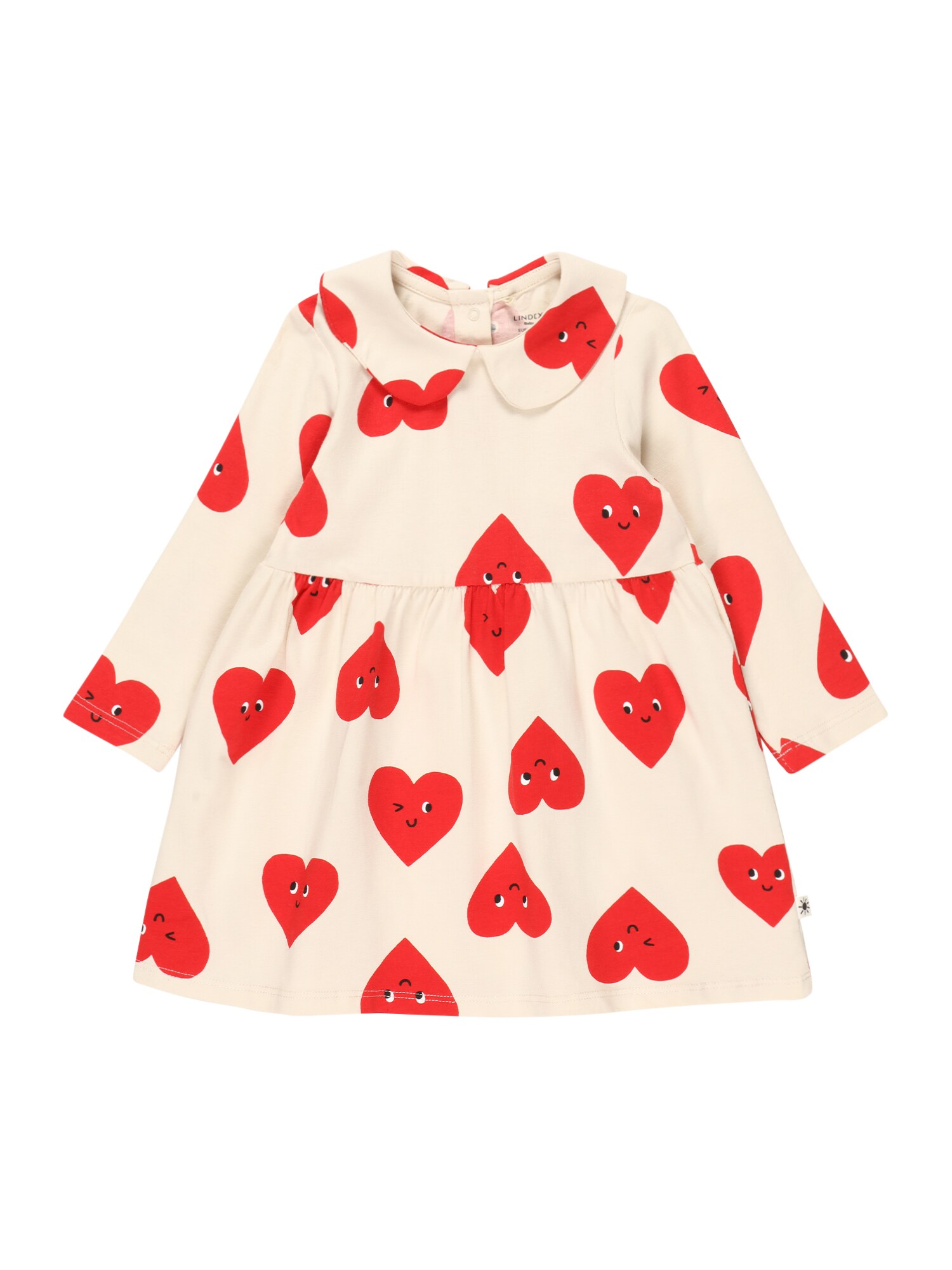 Lindex Obleka 'Hearts'  bež / rdeča / črna / bela