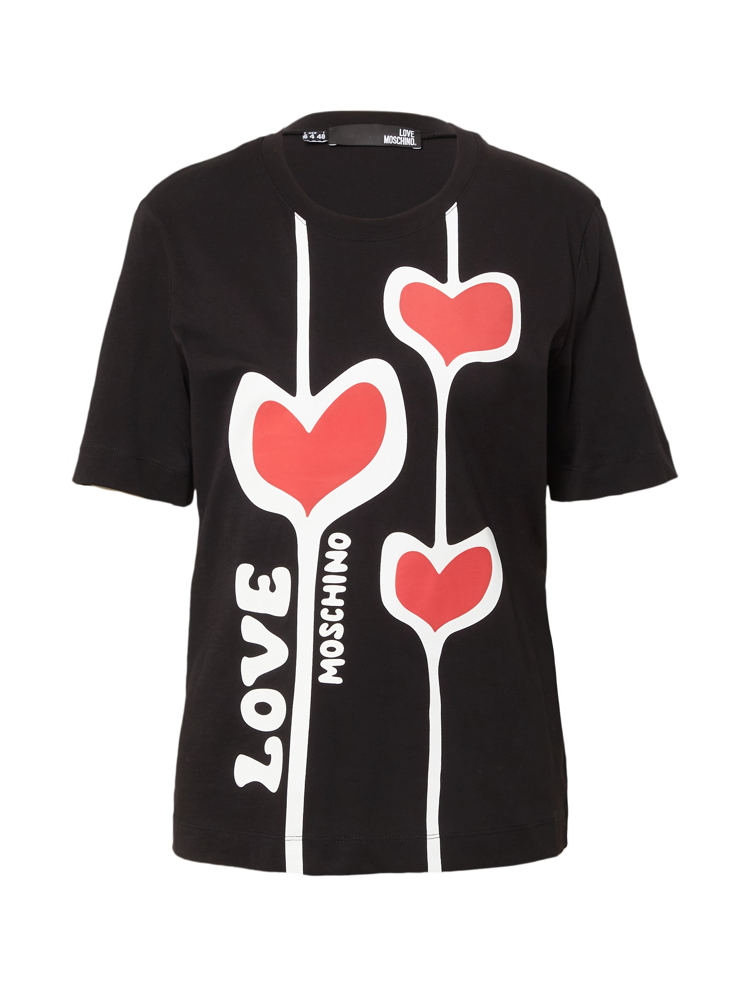Love Moschino Majica '3HEARTS'  rdeča / črna / bela