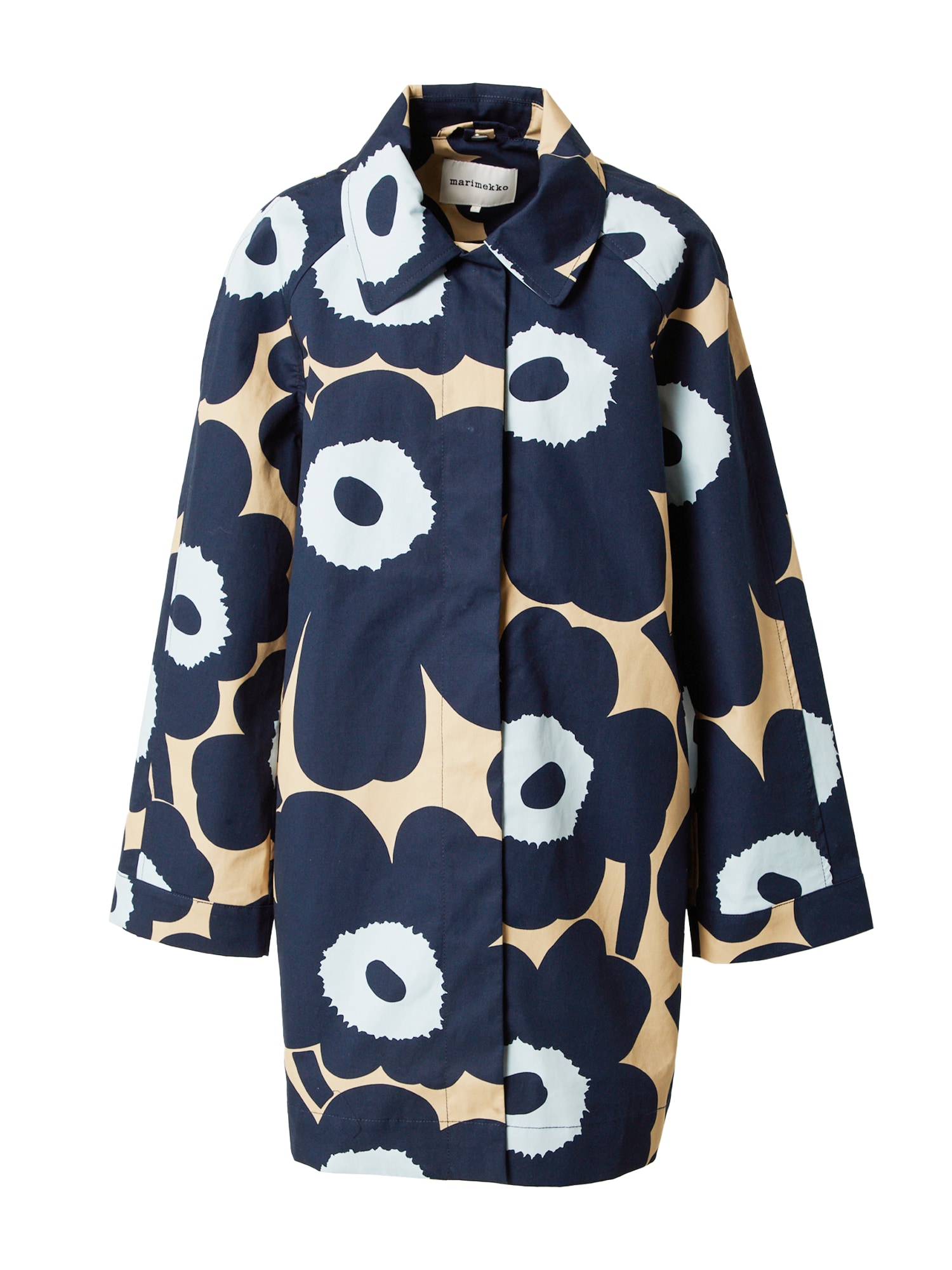 Marimekko Prehoden plašč 'Unikko'  bež / pastelno modra / temno modra