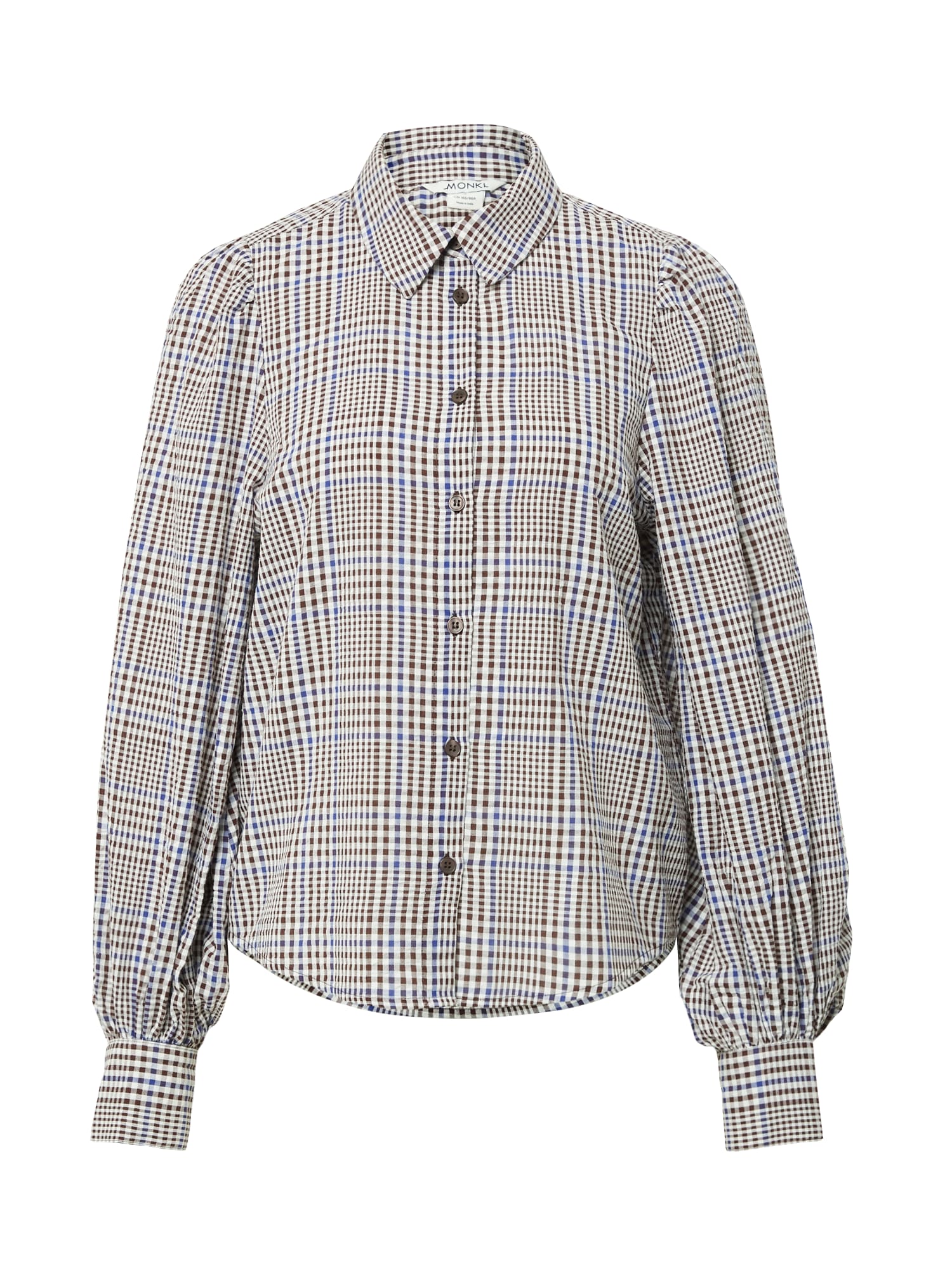 Monki Bluza 'Phrida'  modra / rjava / bela