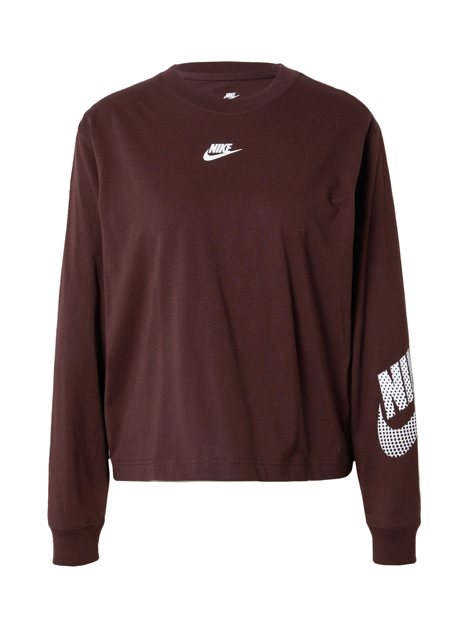 Nike Sportswear Majica  temno rjava / bela