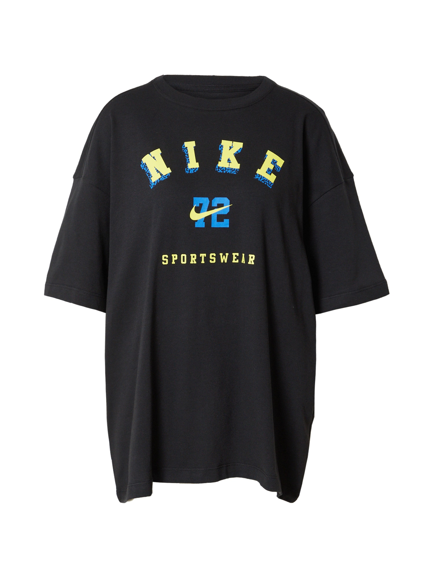 Nike Sportswear Široka majica  modra / rumena / črna