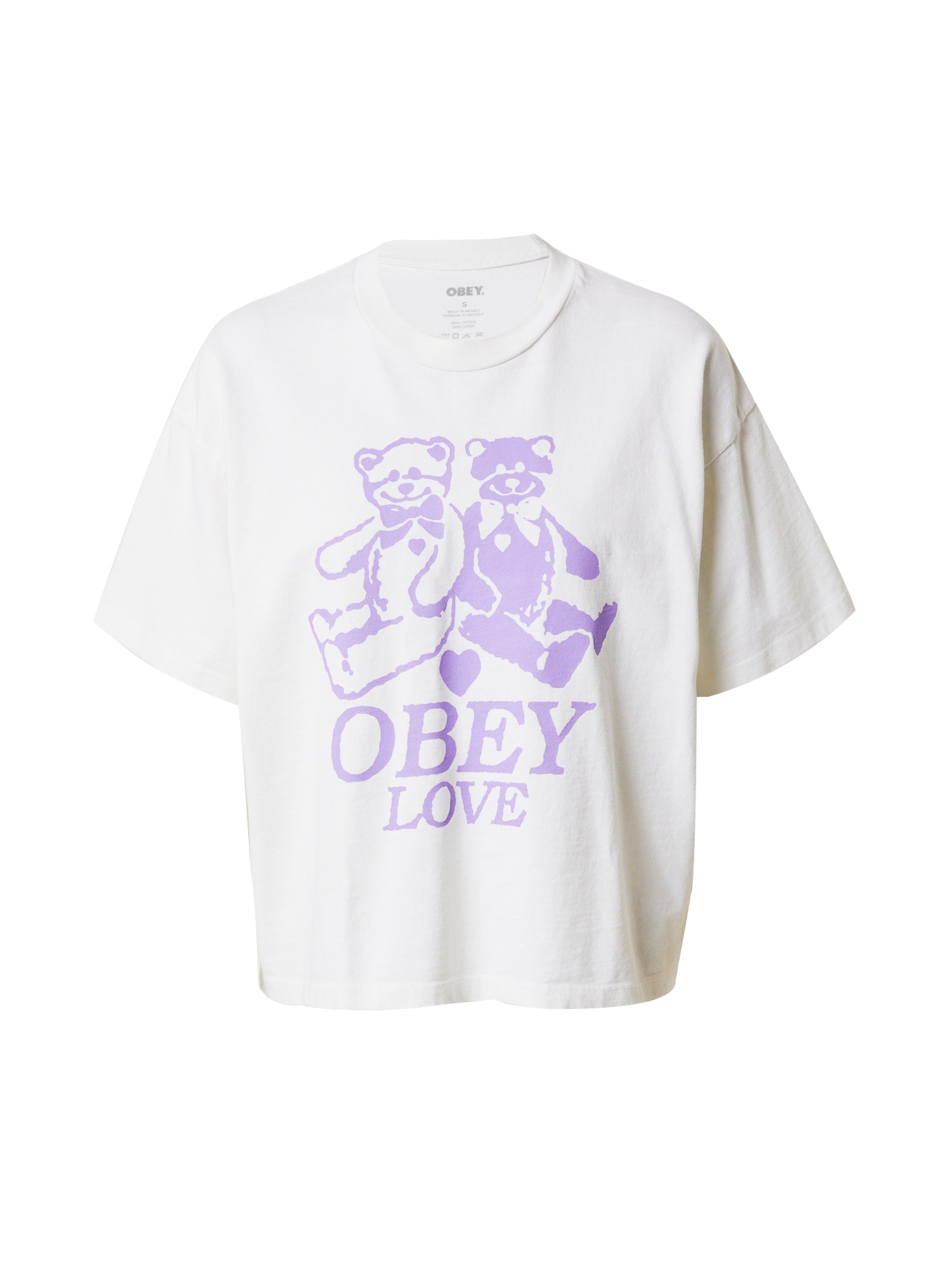 Obey Majica  svetlo lila / bela
