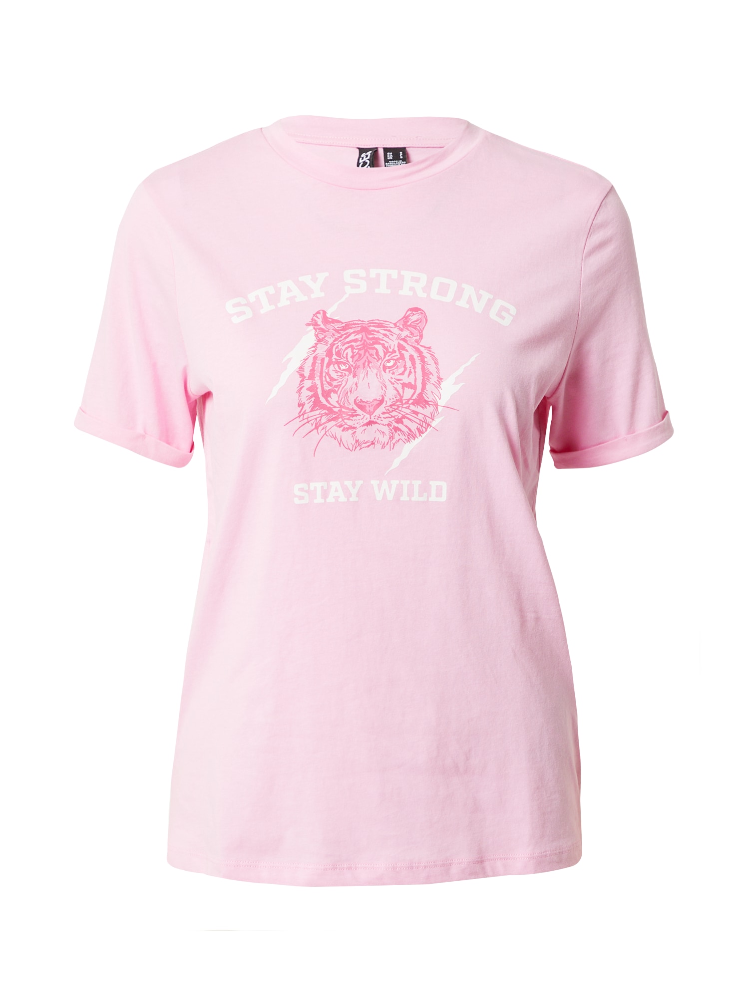 PIECES Majica 'RIA'  roza / svetlo roza / bela