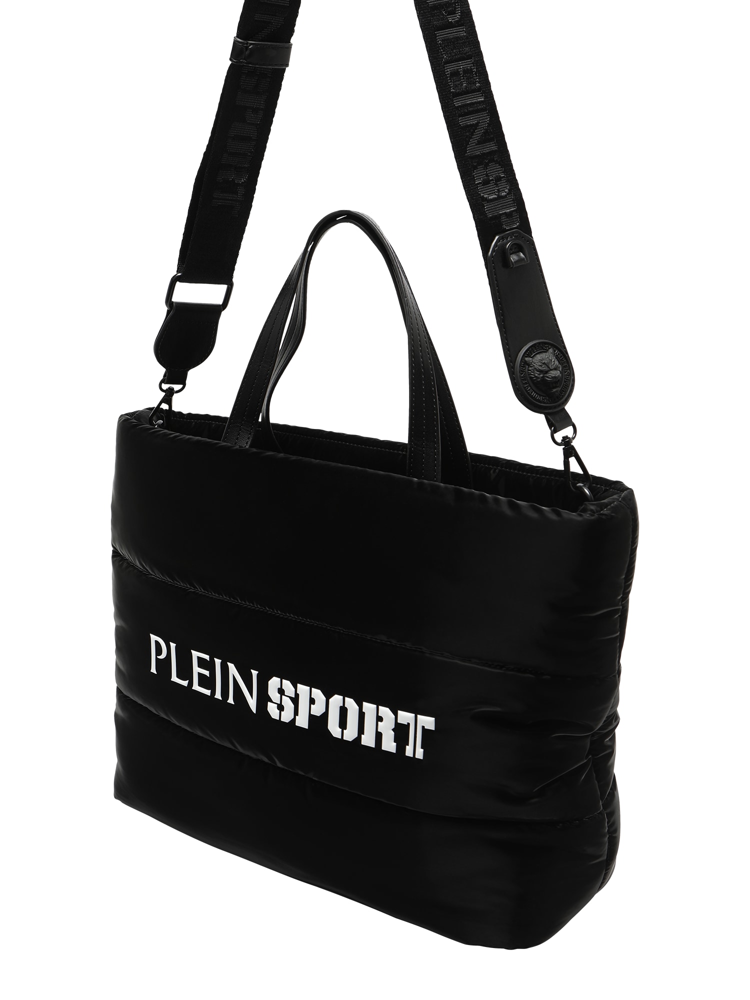 Plein Sport Nakupovalna torba  črna / bela