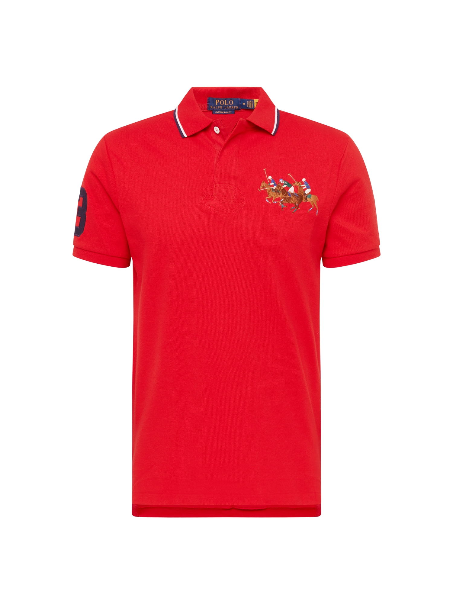 Polo Ralph Lauren Majica  mornarska / svetlo rjava / ognjeno rdeča / bela