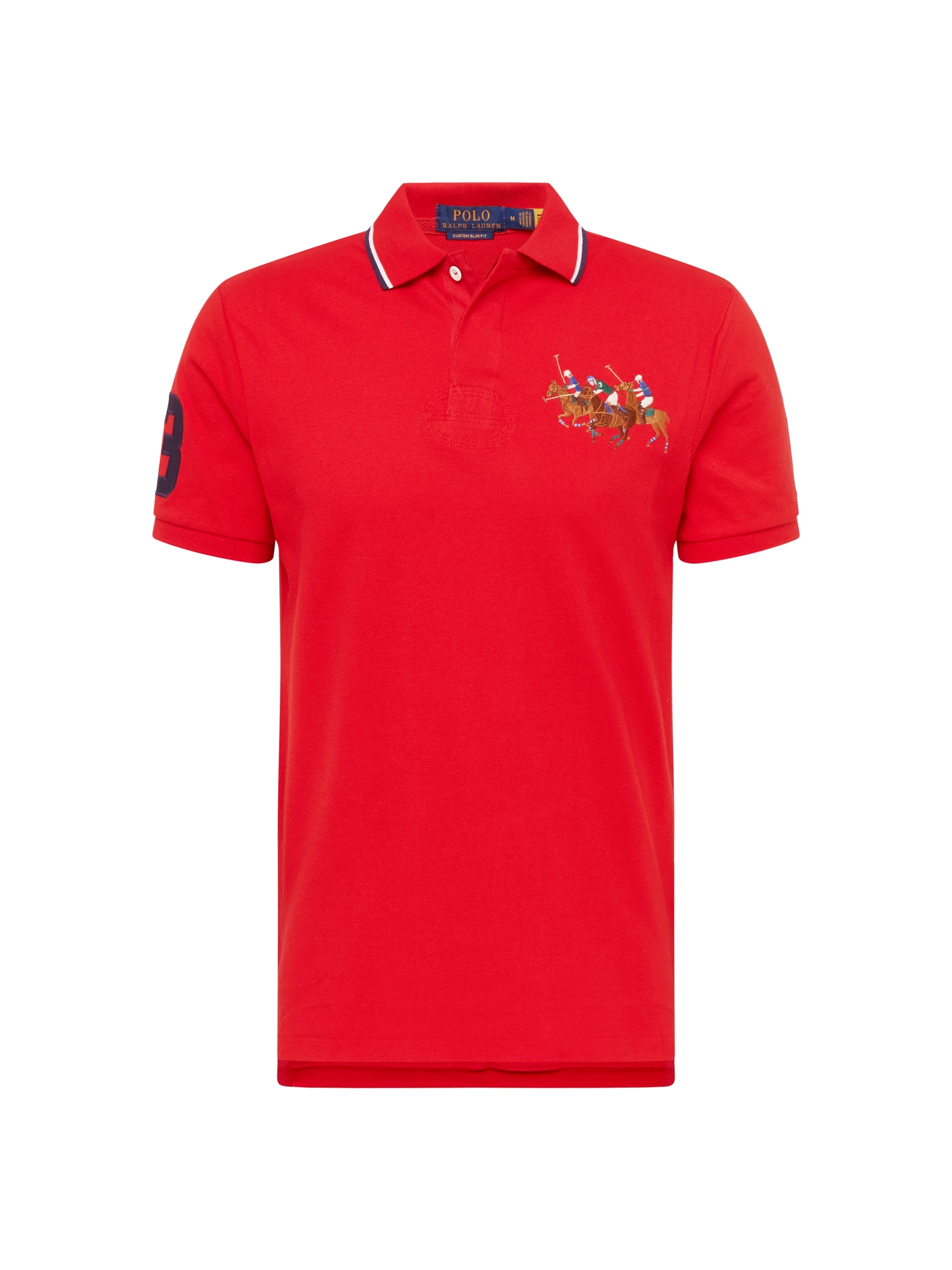 Polo Ralph Lauren Majica  mornarska / svetlo rjava / ognjeno rdeča / bela