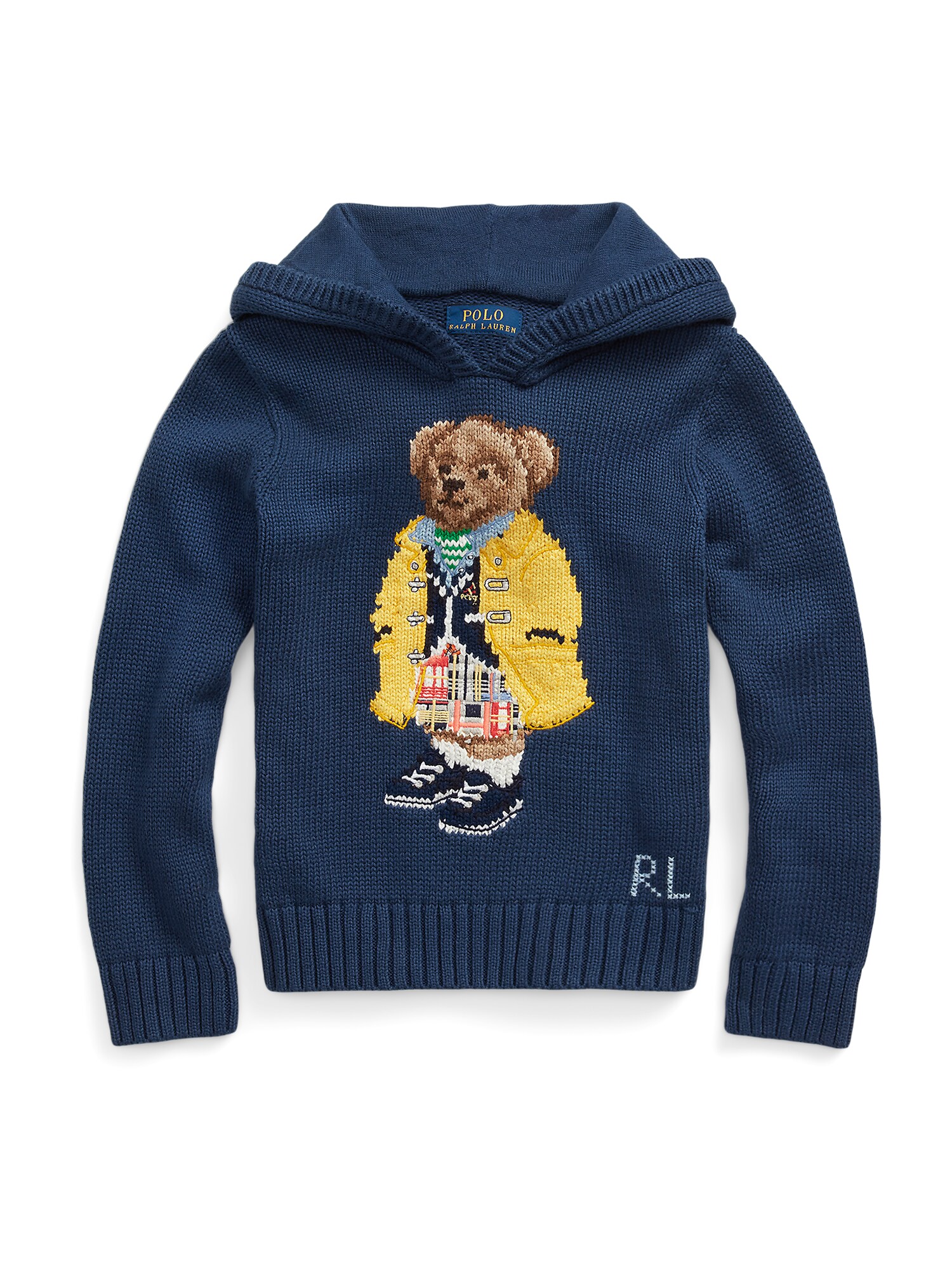 Polo Ralph Lauren Pulover 'BEAR'  temno modra / rjava / rumena / črna