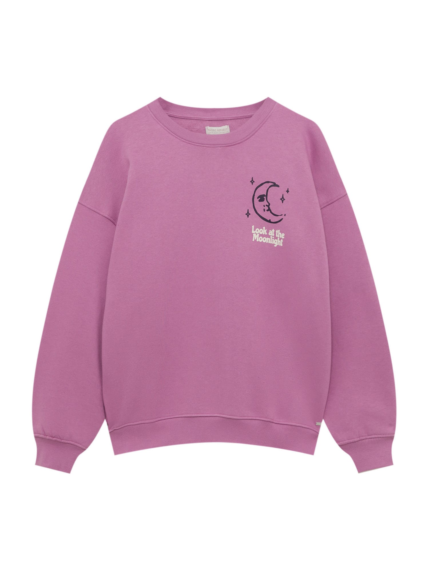 Pull&Bear Majica  rjava / temno roza / črna / bela