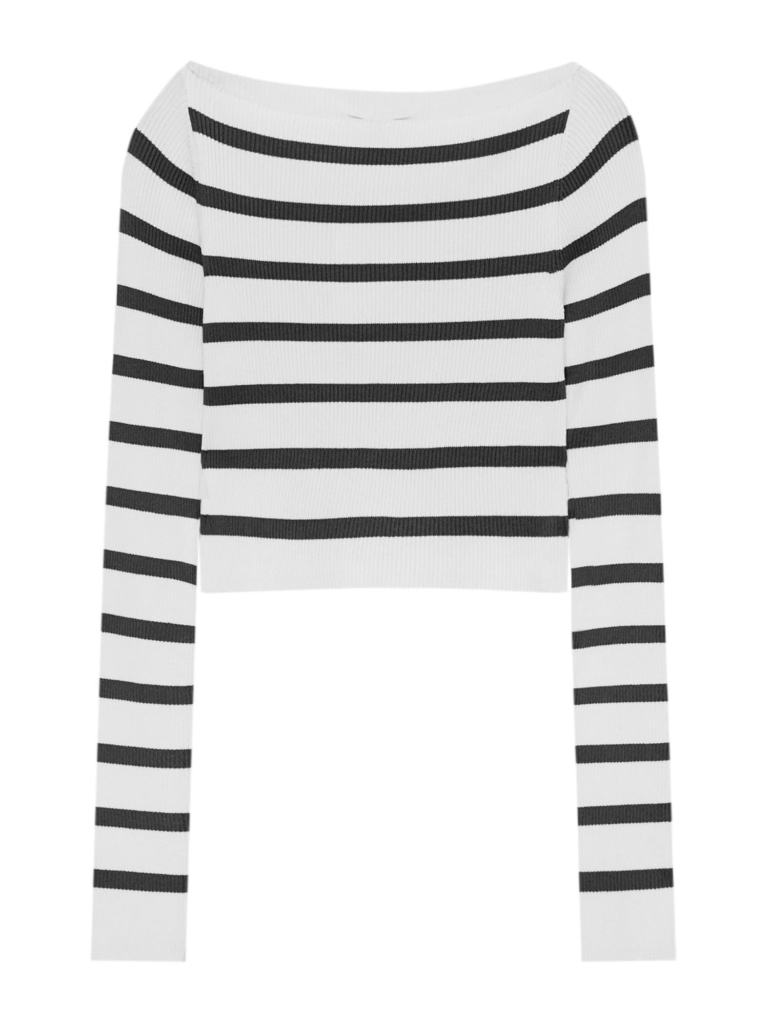 Pull&Bear Pulover  črna / bela