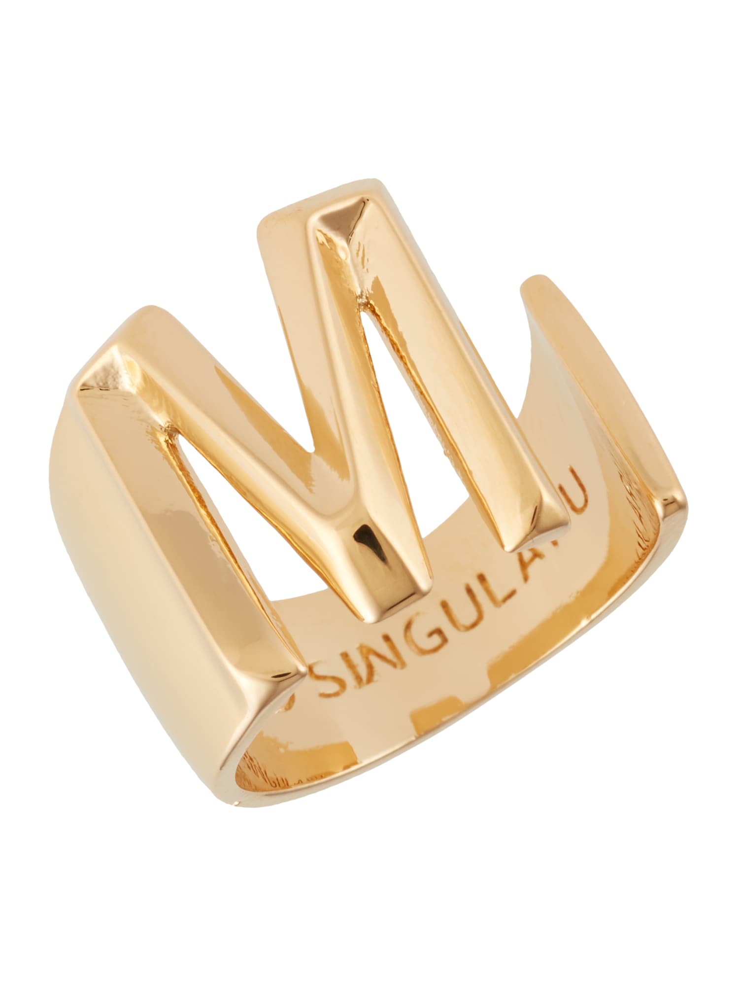 Singularu Prstan 'Custom Letter'  zlata