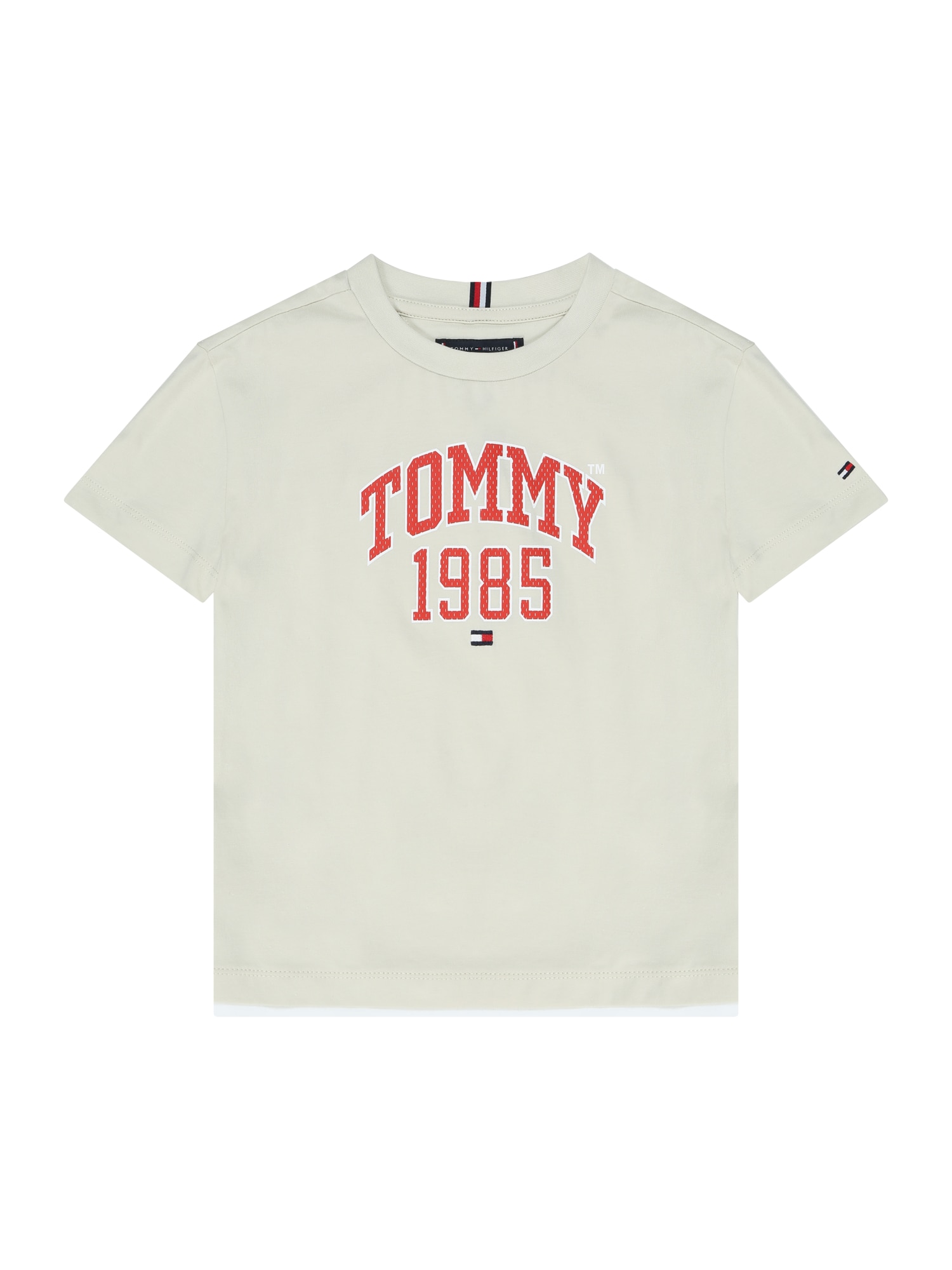 TOMMY HILFIGER Majica  bež / krvavo rdeča