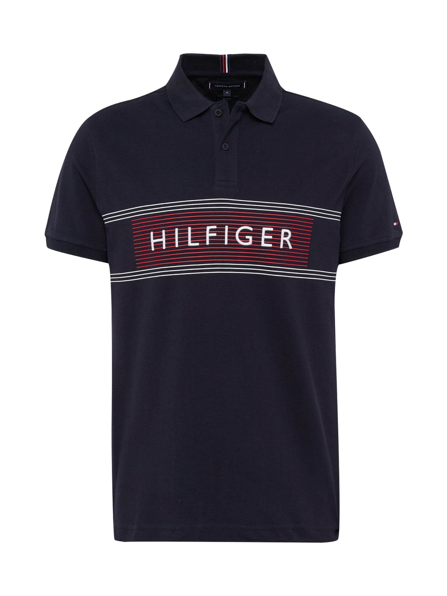 TOMMY HILFIGER Majica  nočno modra / rdeča / bela