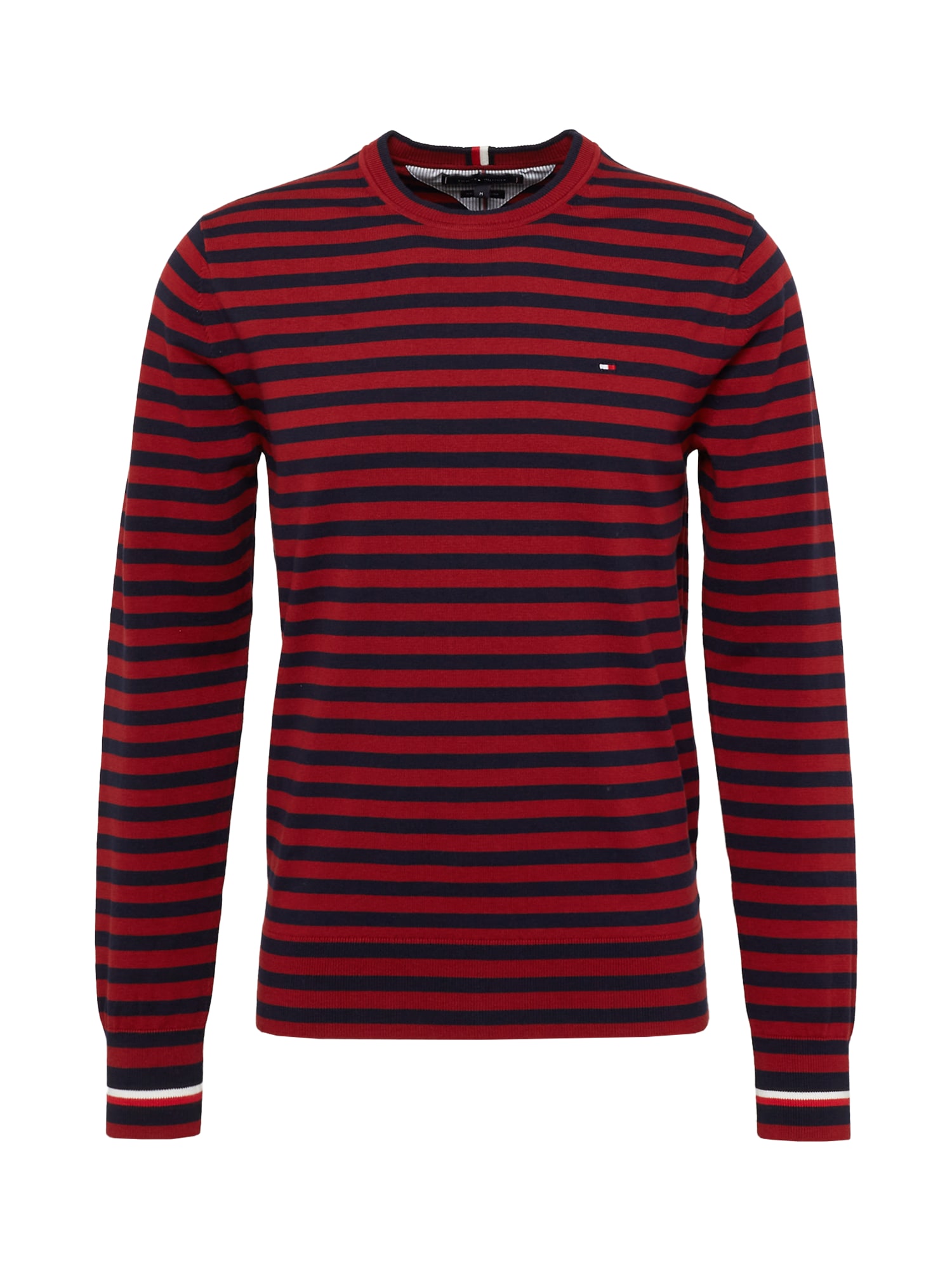 TOMMY HILFIGER Pulover  temno modra / temno rdeča / bela