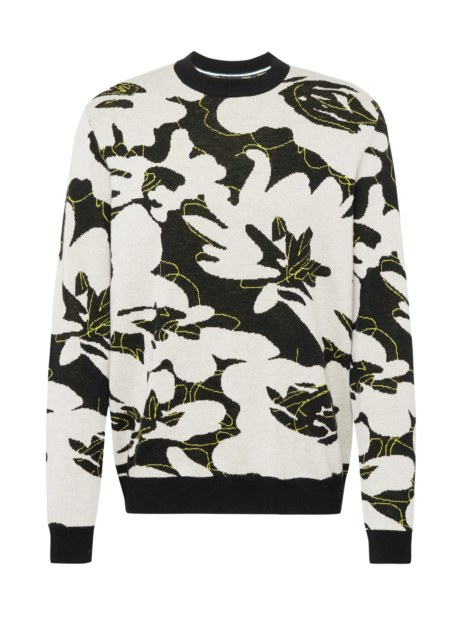 Ted Baker Pulover 'OZIER'  neonsko zelena / črna / bela