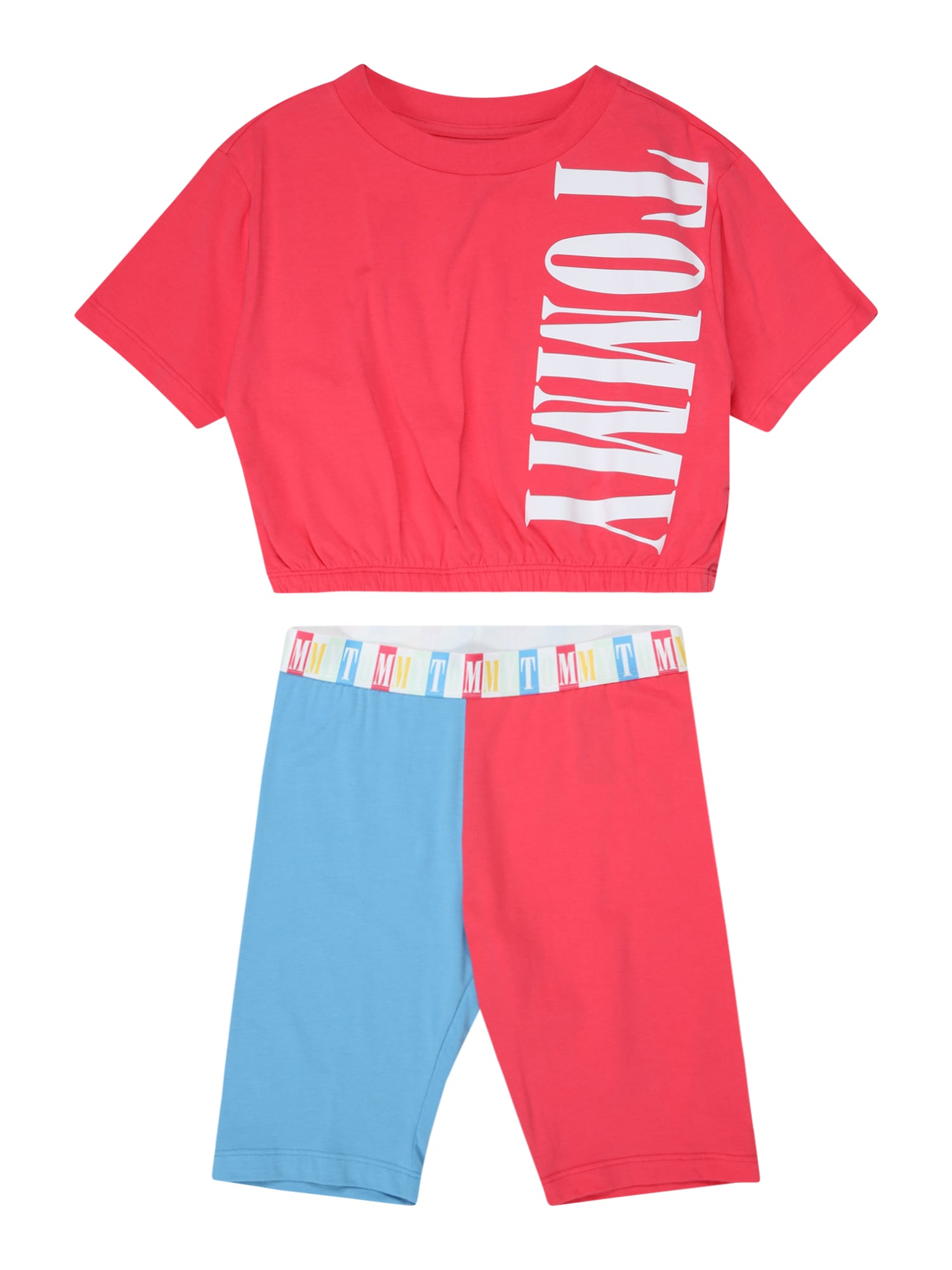 Tommy Hilfiger Underwear Pižama  svetlo modra / svetlo rdeča / bela