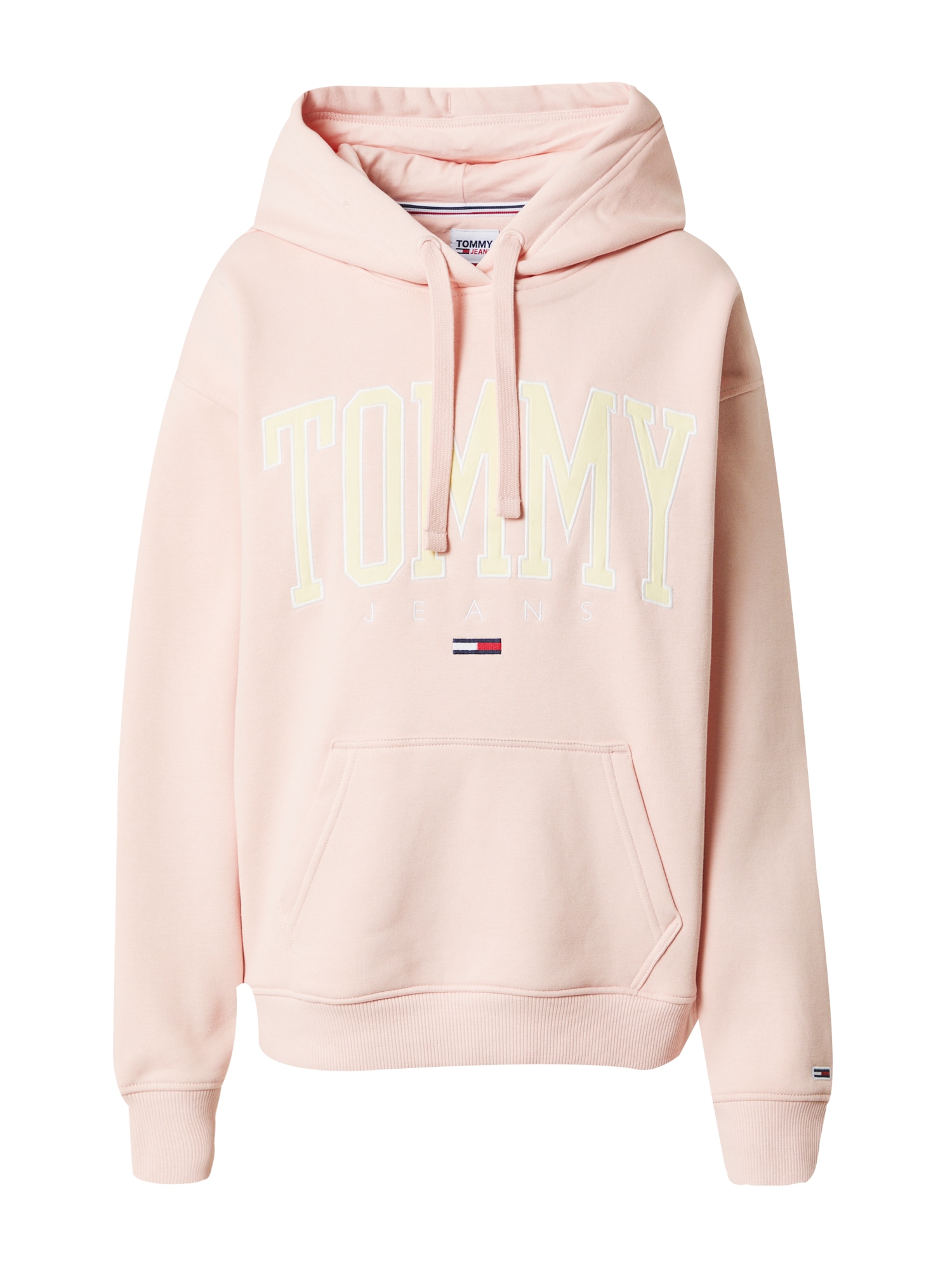 Tommy Jeans Majica  pastelno rumena / pastelno oranžna / rdeča / bela