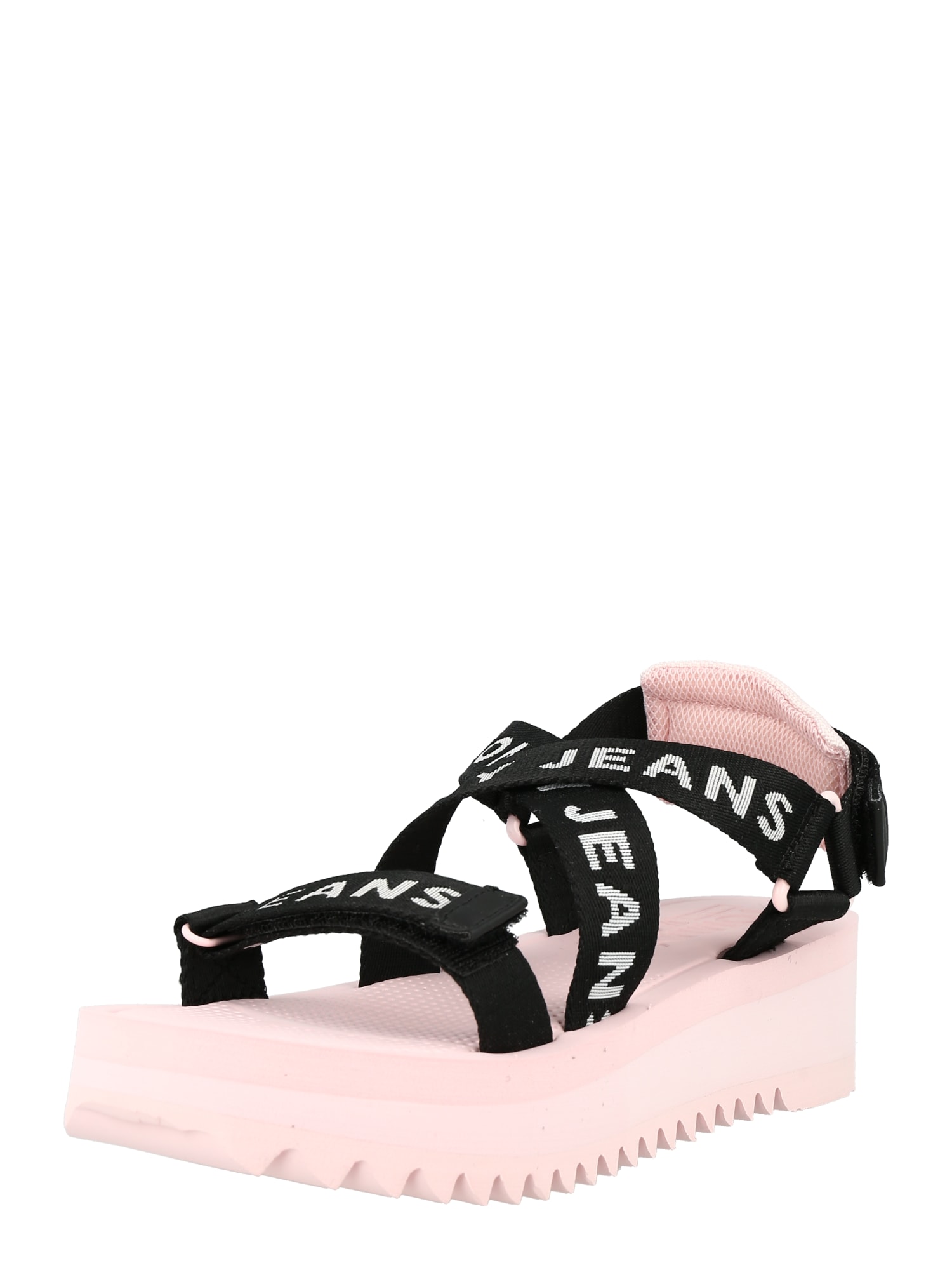 Tommy Jeans Sandali  pastelno roza / črna / bela