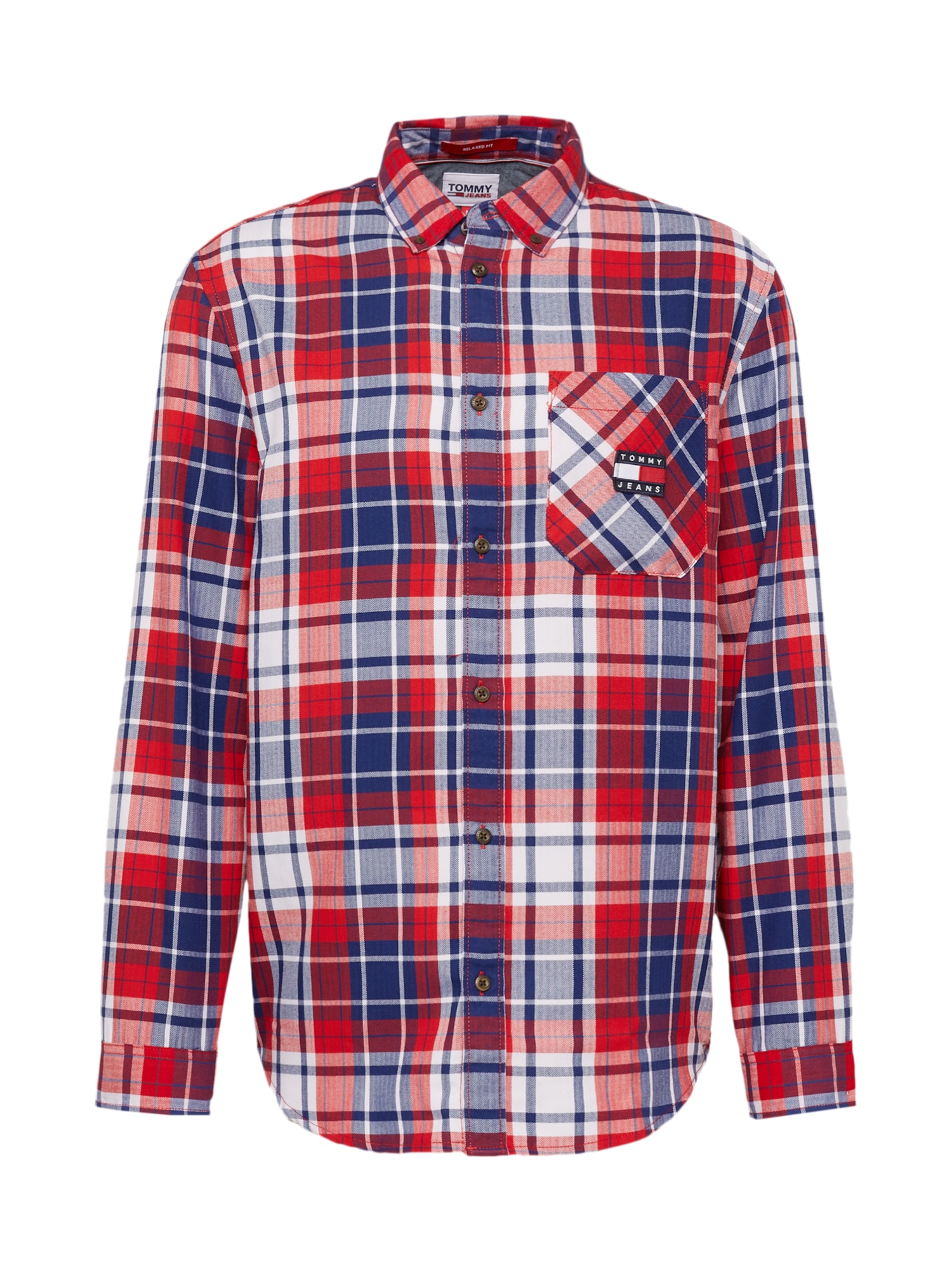 Tommy Jeans Srajca  modra / rdeča / bela
