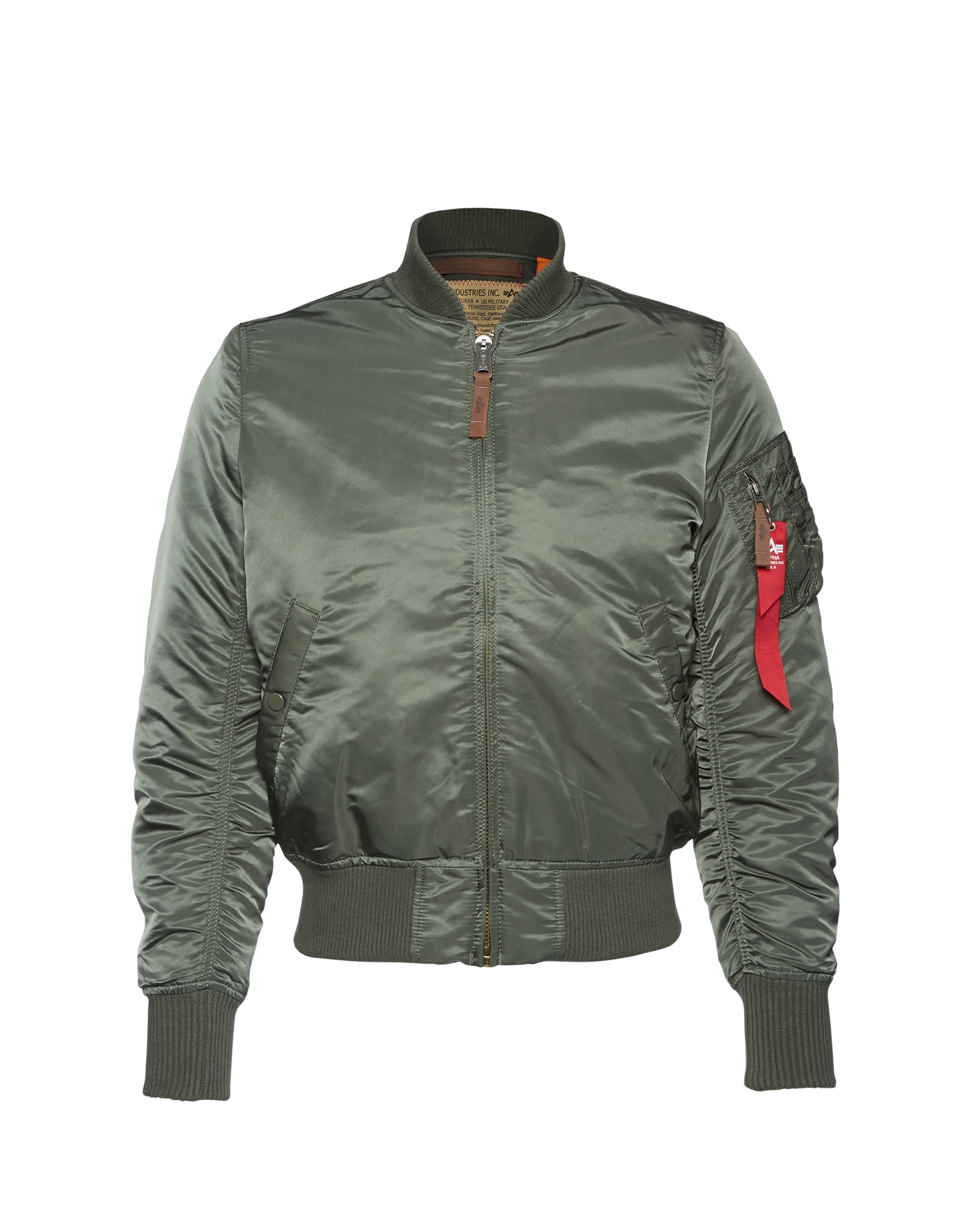 ALPHA INDUSTRIES Prehodna jakna 'MA-1 VF 59'  rjava / temno zelena / rdeča