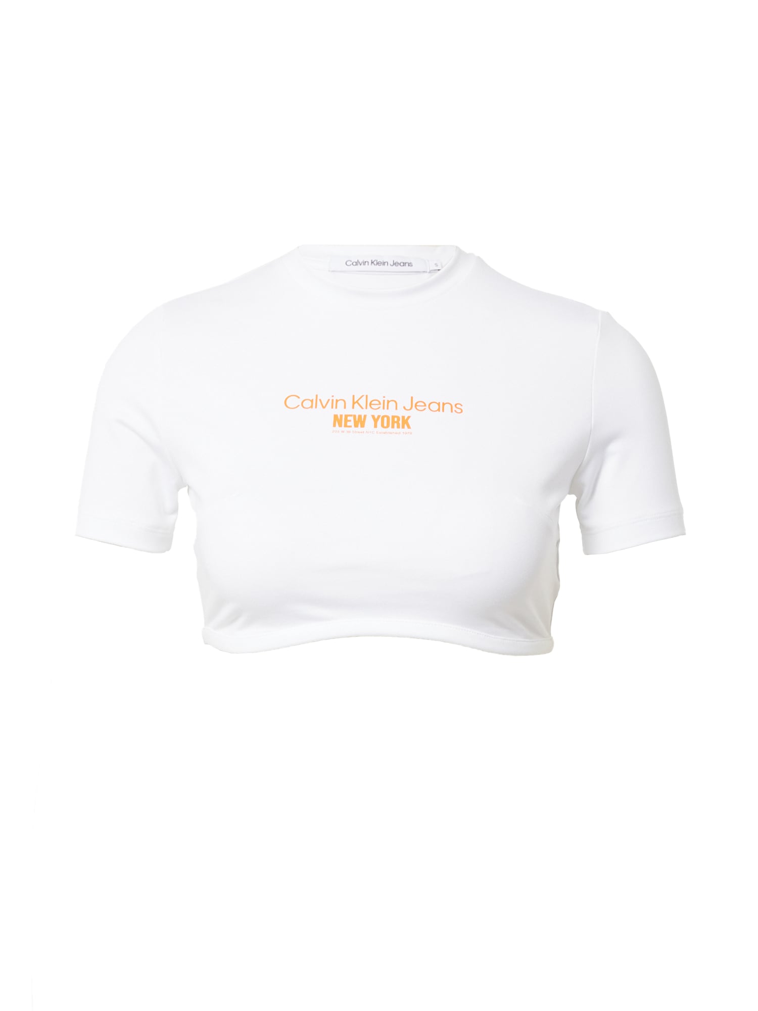 Calvin Klein Jeans Majica  oranžna / bela