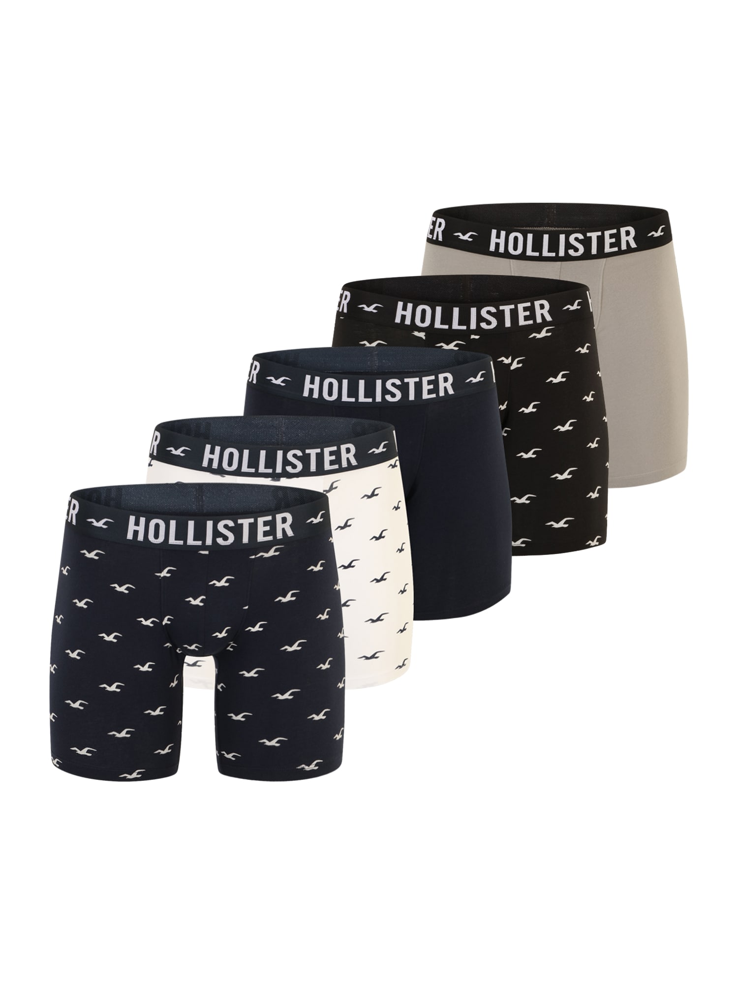 HOLLISTER Boksarice  modra / kaki / črna / bela