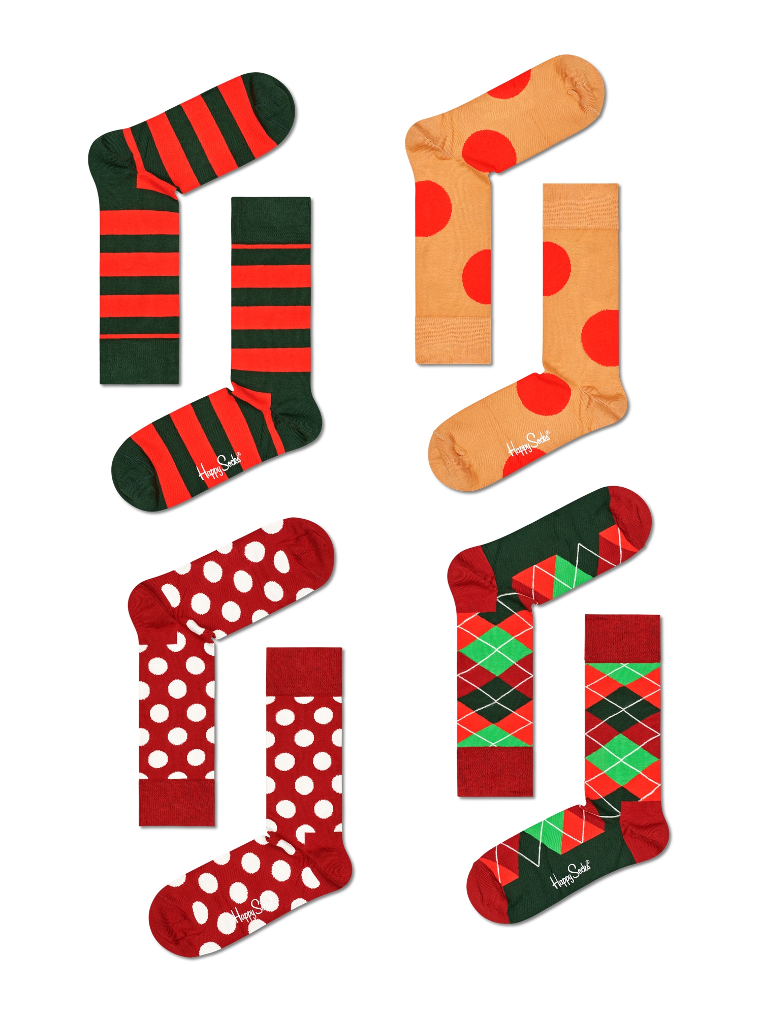 Happy Socks Nogavice  mešane barve / rdeča