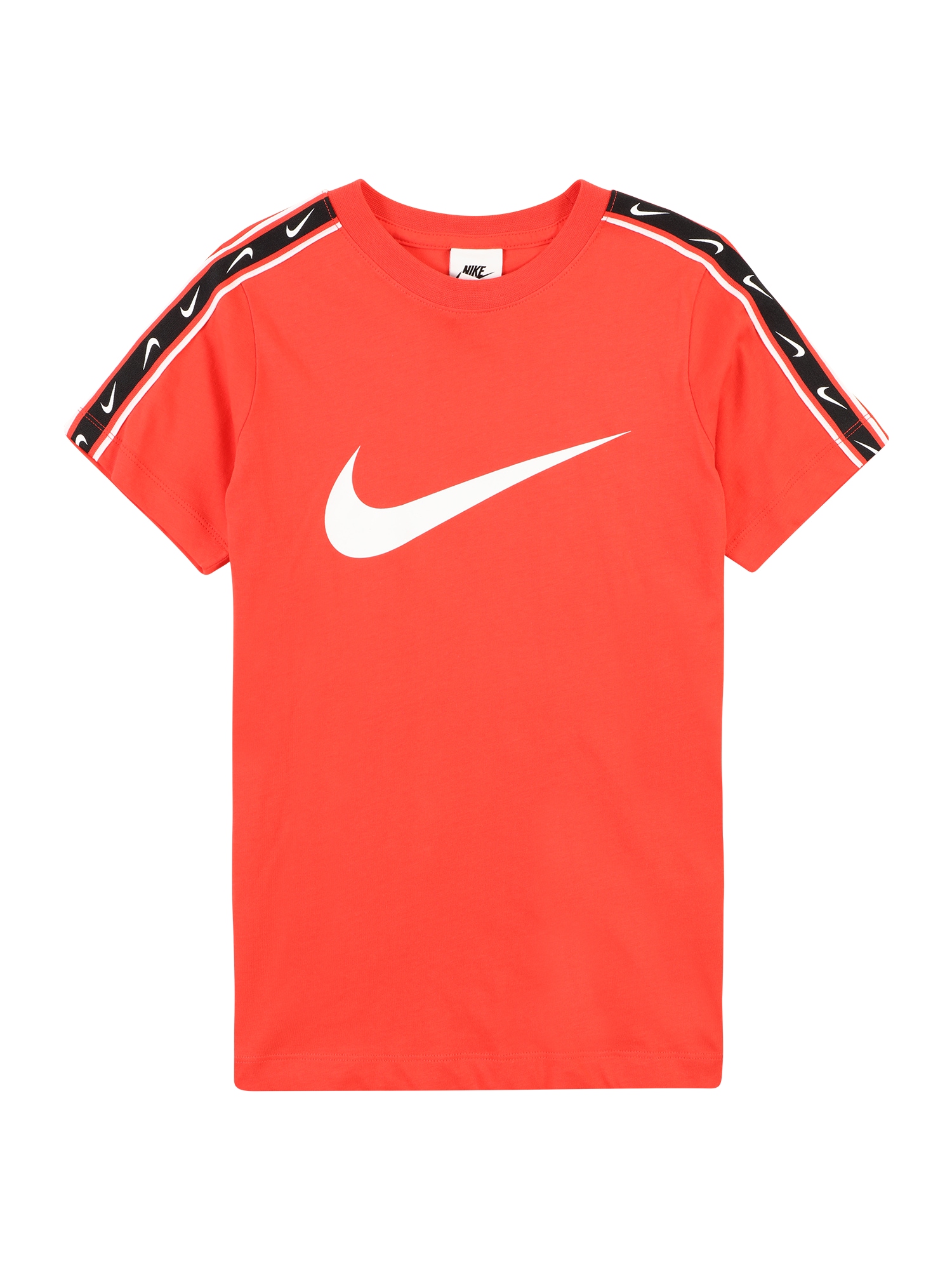 Nike Sportswear Majica 'REPEAT'  oranžno rdeča / črna / bela