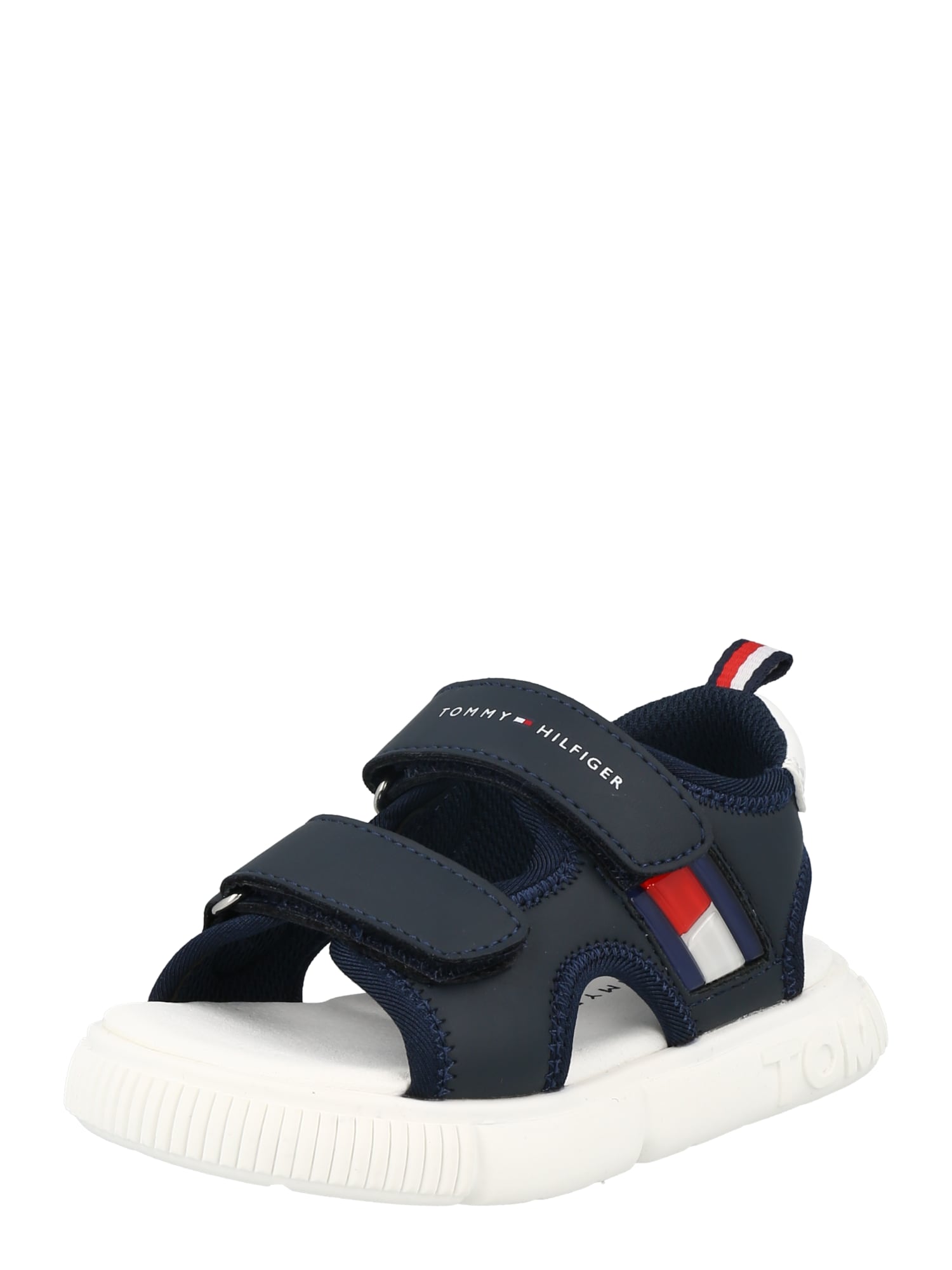 TOMMY HILFIGER Odprti čevlji  mornarska / živo rdeča / bela